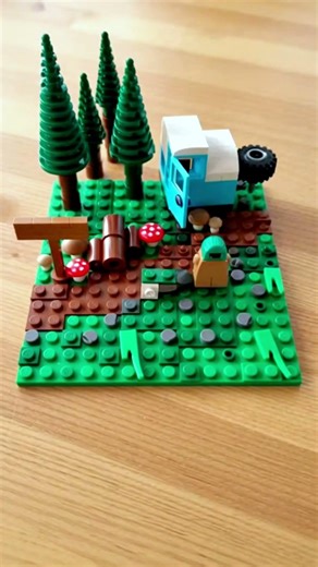LEGO Forest Escape: Camping with a Trailer! 🌲🚐 #lego #Lego #Legomodel #legomodels #shorts