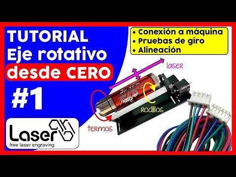 🔥💻 TUTORIAL ROTARY AXIS for LaserGRBL from SCRATCH part 1 CONNECT rotary axis INVERSE rotation