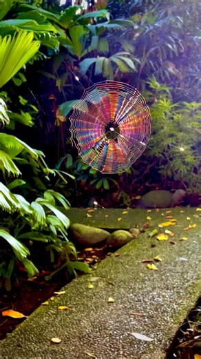 A spider web is only radiant through the alignment of light , until then it remains invisible in its shadow . It becomes truly luminous only when light meets it at the precise angle where truth becomes present . When masked by shadow , it catches everything the wind passes through it . It becomes invisible, metaphorically reflecting our own moments of unconsciousness. The beauty is always there , awaiting for the right light of truth to uncover the once unseen . Look how beautiful and magical it