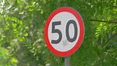 Speed limit sign in 4k slow motion 60fps