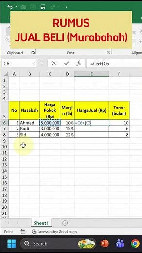 HOW TO USE THE FORMULA TO FIND THE SELLING PRICE #excel #exceltips #exceltutorial #excelpemula