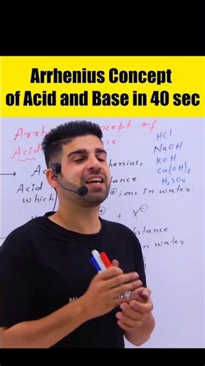 Arrhenius Acids and Bases in 40 seconds #chemistry #class11chemistry #chemistryshorts#neetchemistry