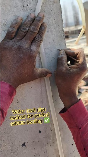 Water Level Pipe Method For Perfect Column Leveling 💪 #construction #level #pipe #civilwork #builder
