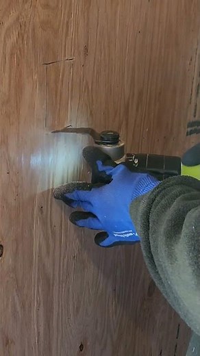 how to cut out an outlet hole in plywood with a multi tool...