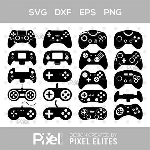 Game Controller SVG Cut Files | Video Game Clipart, Console Silhouette, Joypad & Gamer Designs | Eps Png Dxf - Etsy