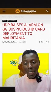 6.6K views · 394 reactions | UDP is not comfortable with the Governments “suspicious ID card registration deployment to Mauritania” | 360pluz | Facebook