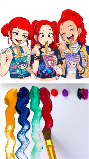 K-Pop Demon Hunters Rumi Mira Zoey Color Smash Hair Change 😱✨ #kpop