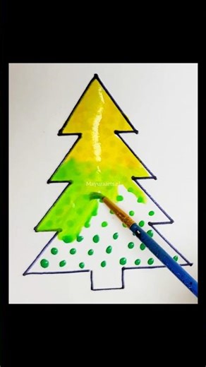 🎨 Satisfying Christmas tree color gradient! ✨ Easy watercolor tutorial.