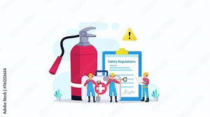 OSHA - Occupational Safety and Health Administration for business and organization. 2d video animation 4k clip