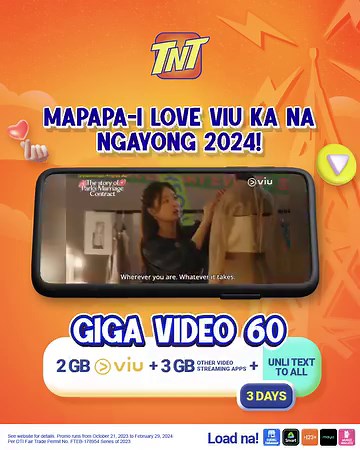1.3K reactions · 25 shares | Ayieee gawin nating Year of Kilig ang 2024 mo  Mag-TNT Giga Video na. P60 lang, may 5 GB worth of streaming ka na, plus unli texts to all pa! 2024ever kilig starts now. Load na: https://smrt.ph/tntfbgv60 | TNT PH | Facebook