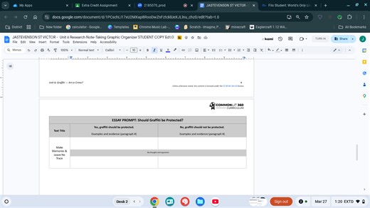 Unit 6: Graffiti - Art or Crime?  ESSAY PROMPT: Should Graffiti... | Filo