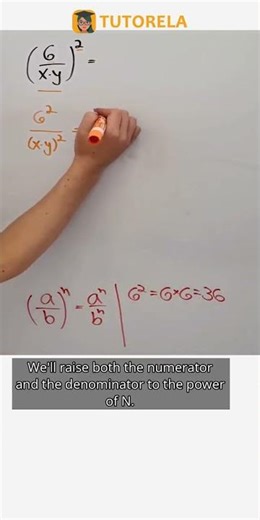 Simplify (6/xy)²: Step-by-Step Guide #Math #ExponentsRules #PowersOfAFraction