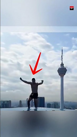 What happens if you fall from a rooftop pool? 🤔