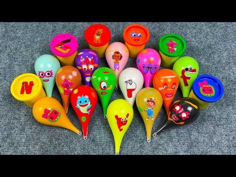 Numberblocks Rainbow Slime 🌈 Hunt Alphablocks... With Water Drop Colorful! Satisfying Box CLAY ASMR