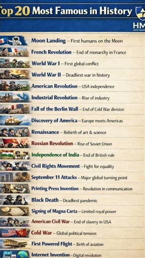 Top 20 Most Famous Events in History 🌎🚀..