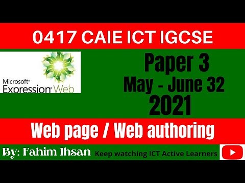 IGCSE ICT 0417 || P32 || 2021 || May - June || Web Page || Web authoring