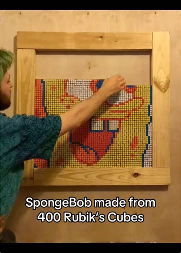 SpongeBob Art from Rubik's Cubes
