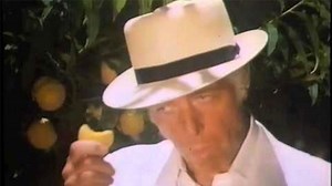 Man from Del Monte actor Brian Jackson in peaches advert