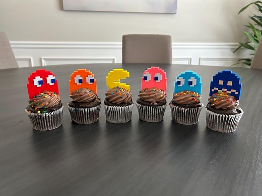 Retro Arcade Game Cupcake/cake Toppers, 8-bit Party Decorations - Etsy
