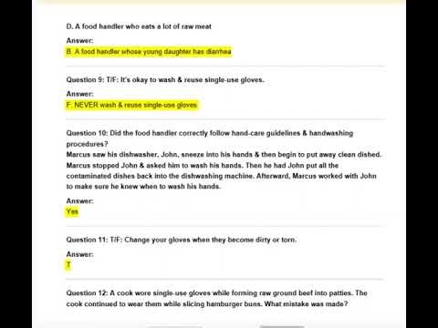 SERVSAFE CHAPTER 3: THE SAFE FOOD HANDLER EXAMQUESTIONS