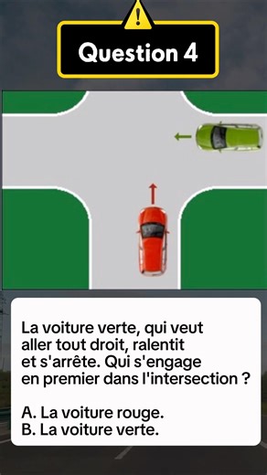 Test de Permis de Conduire | Question #4 #drivinglicence #drivingtestpractice #drivingtheorytest 🚗