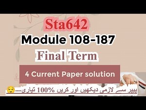 Sta642 Final Term current paper 2024 | Final Term paper solution | Subjective ‪@brightlikemoon‬