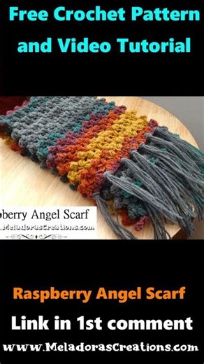 Raspberry Angel Crochet Scarf - Free crochet pattern and Video Tutorial