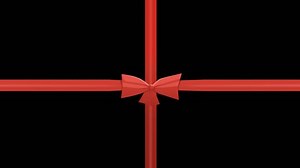 Tying a red bow. Ribbon animation with Alpha Channel