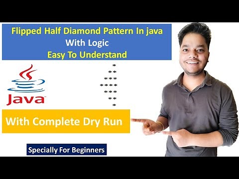 Star Pattern - 8 How to Print Flipped Half Diamond Pattern in Java Using Loop | Visual Studio Code |