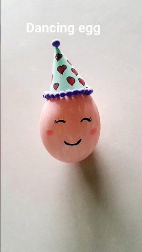 Diy cute dancing egg using egg shell 🥚 #diy #easy #cute #egg shell #craft #dancingegg #shorts #fun