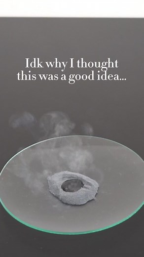 This is what happens when you mix potassium permanganate and glycerin!! Permanganate is a strong oxidizer, which results in a combustion reaction when combined with the organic glycerin molecule. The flame is purple due to the potassium ions. #chemistry #science #teaching #education #stem #college