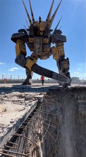 RAW SOUND Colossal Rock Tapper Mech Demolishing a Cliff 🏗️⚙️ Ultra-Realistic Vertical #sora2 #veo31