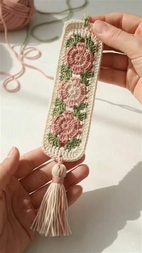 Stunning Flower Crochet Bookmark Tutorial 🧶✨ | Handmade Bookmark #shorts #bookmark #crochet