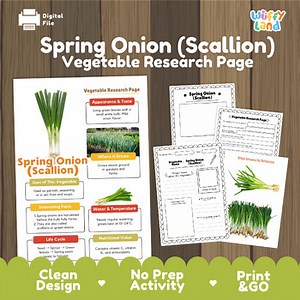 Spring Onion Research Project | Scallion Vegetable Science Activity Garden Unit