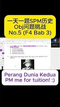 一天一题SPM历史Obj题挑战：第5题（Form 4 第3课：Perang Dunia Kedua）#onlinetuition #spm #sejarah