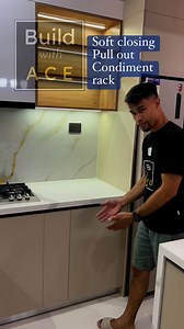 Soft closing pull out condiment rack #buildwithace #fypシviralシ2024 #modularkitchenideas #modularkitchen #kitchendesign #modularcabinet #homedecor #kitchendecor #KitchenEssentials | Build with ACE