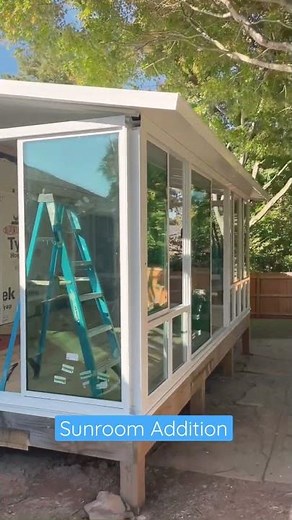 Before and after sunroom addition.