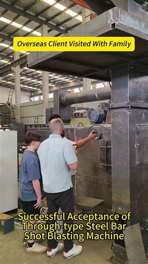 V-type Roller Pass-through Steel Bar Outer Surface Shot Blasting Machine