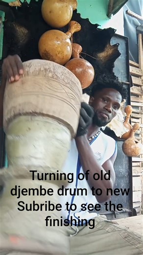 renewing of DJEMBE drums from old to new.#viral #djembe