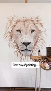 First day of painting VS final day of painting 🎨🦁🖌️ #lion #painting #artistsoninstagram #artist #artwork | Nick Sider