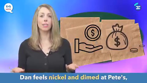 9.2K views · 1.1K reactions | On this week's English in a Minute, Dan is not happy about being nickel and dimed but Anna has the perfect solution. | VOA Learning English | Facebook