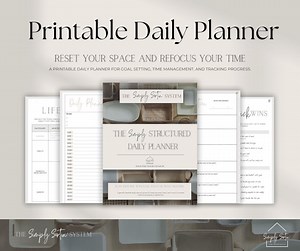 The 'simply Structured' Daily Planner | Printable PDF | Simple Daily & Weekly Planning | Habits, Decluttering   Mindset - Etsy UK