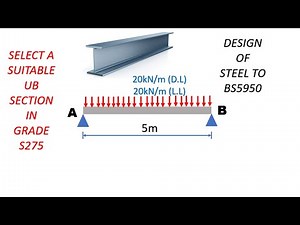 Example 4 of 20 Design of steel to BS 5950 knec structures 3 question with answers