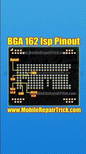 BGA 162 ISP Pinout | eMMC BGA 162 ISP Pinout