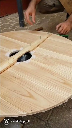 Riveting nails on a #viking #shield