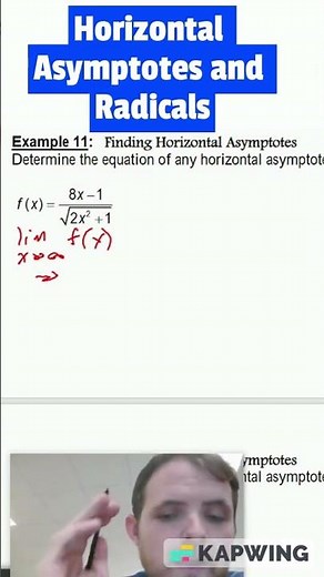 Horizontal Asymptotes and Radicals AP Calculus Unit 1 #apcalculus #limits #maths