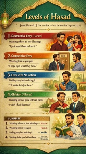 TYPES AND LEVELS OF HASAD. MAY ALLAH PROTECT US FROM HASAD AAMEEN....