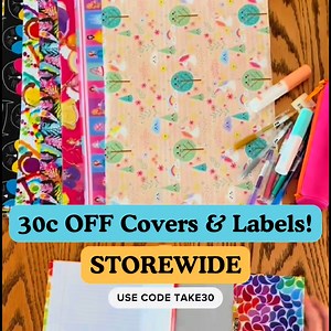 Save 30¢ on Book Covers & Personalised Name Labels!  Get ready for the back-to-school season! Keep your children's exercise books protected with our durable, easy to apply covers and personalised name labels. Make school prep easier and SAVE money! Enter TAKE30 at checkout for your discount. | EZ Covers - School Book Covers | Facebook