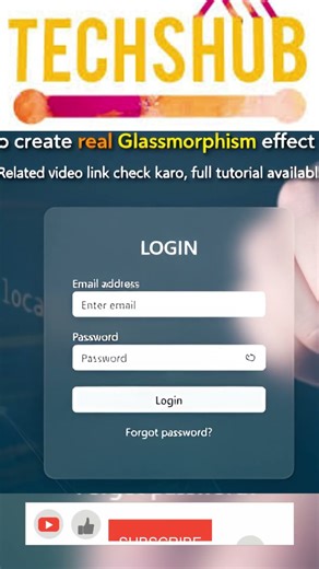Glassmorphism CSS Effect in Seconds | Pure CSS Login UI #glassmorphism #cssshorts