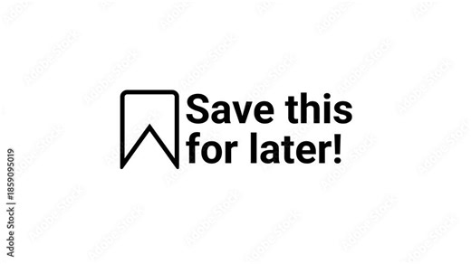 Save for later bookmark icon animation on white background. 4k resolution.